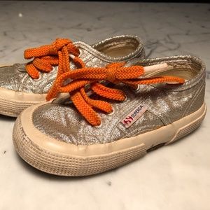 KIDS size 9 Superga silver sneakers
